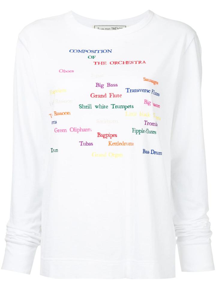 Tu Es Mon Trésor The Orchestra Long Sleeve T-shirt - White
