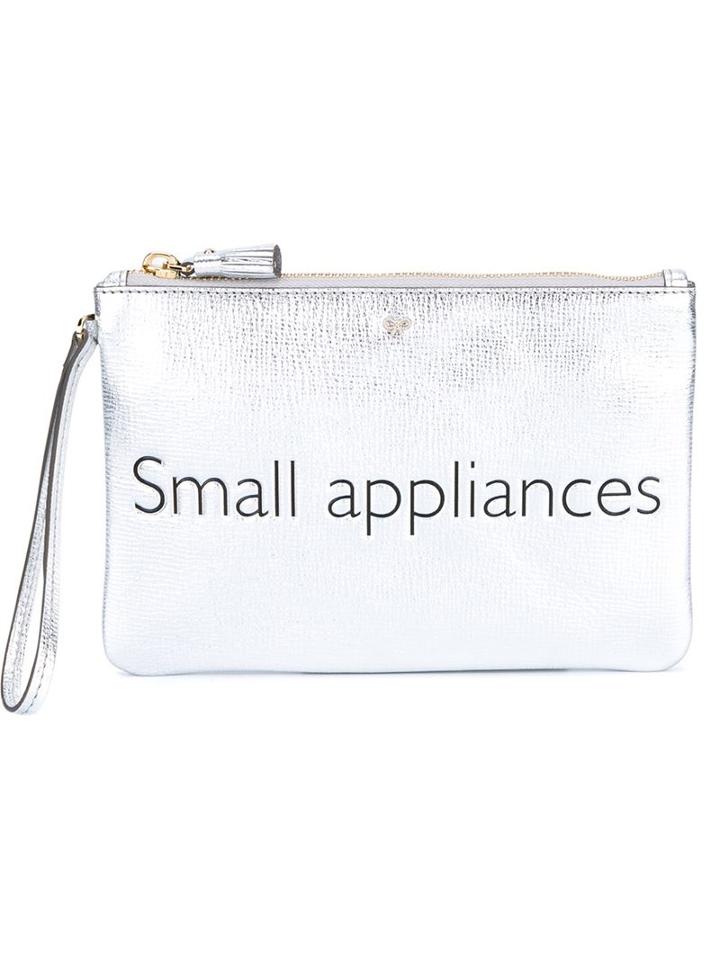 Anya Hindmarch Small Appliances Zip-top Pouch, Women's, Grey