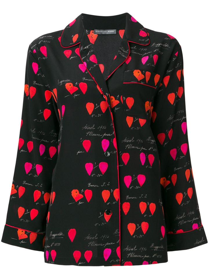 Alexander Mcqueen Petal Print Pyjama Shirt - Black