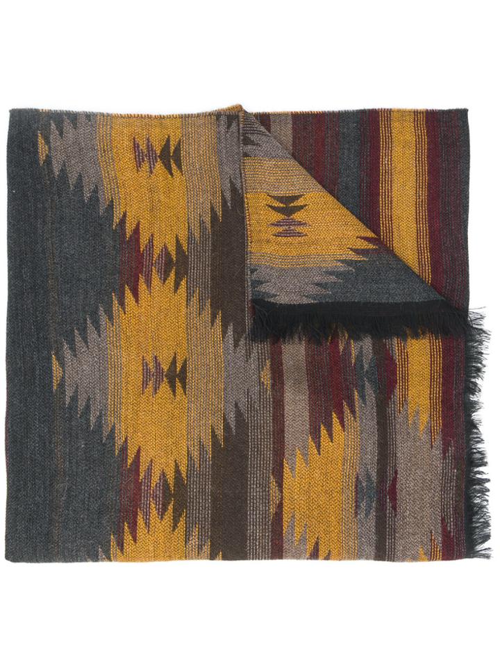 Altea Geometric Print Scarf - Brown