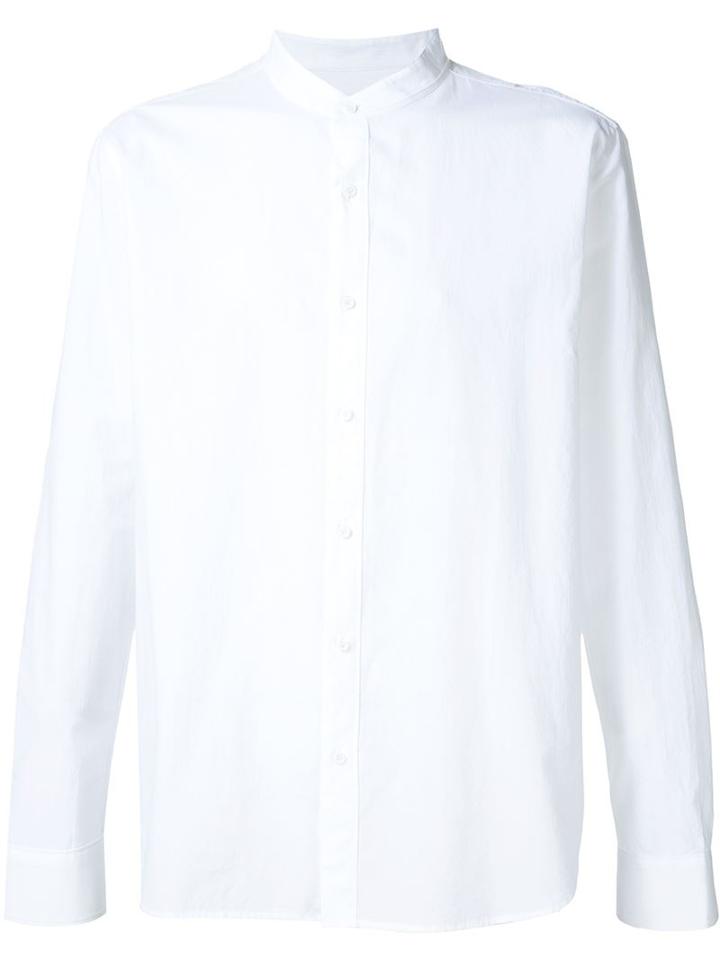Wooyoungmi 'neru' Band Collar Shirt, Men's, Size: 50, White, Cotton