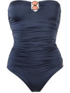 Brigitte Draped Strapless Bodysuit, Women's, Size: G, Blue, Polyamide/spandex/elastane