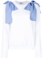 Msgm Bow Detail Sweatshirt - White