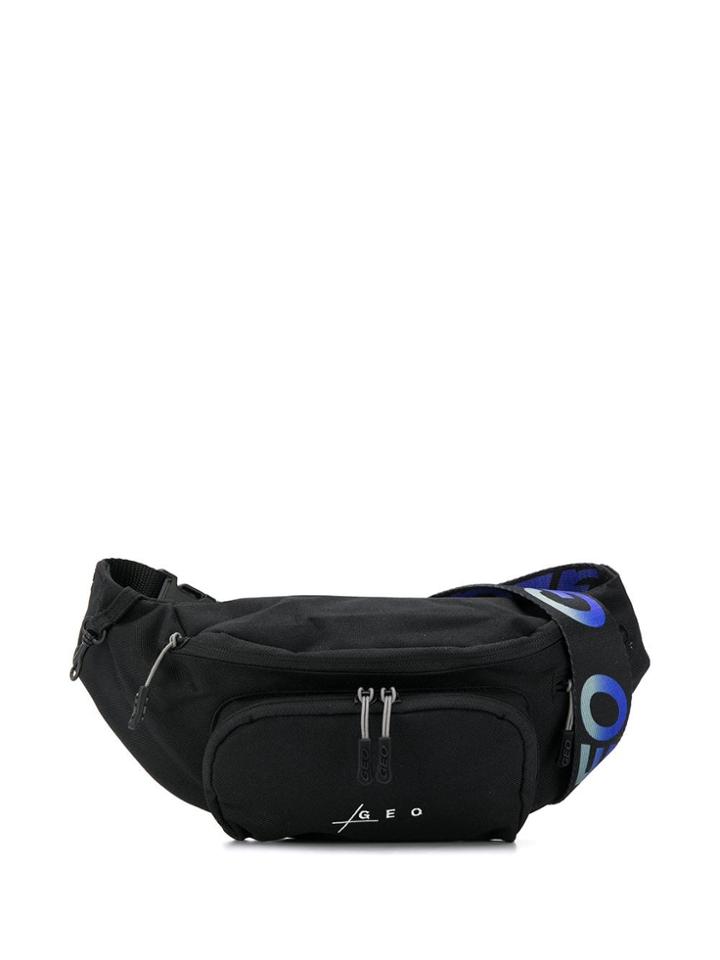 Geo Logo Zipped Belt Bag - Black
