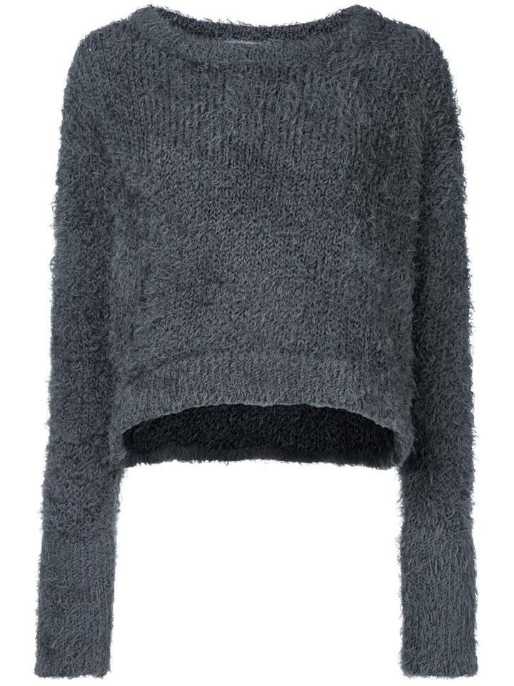 Le Ciel Bleu - Knitted Cropped Top - Women - Polyester - 36, Grey, Polyester