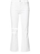 J Brand Ripped Detail Cropped Jeans - White
