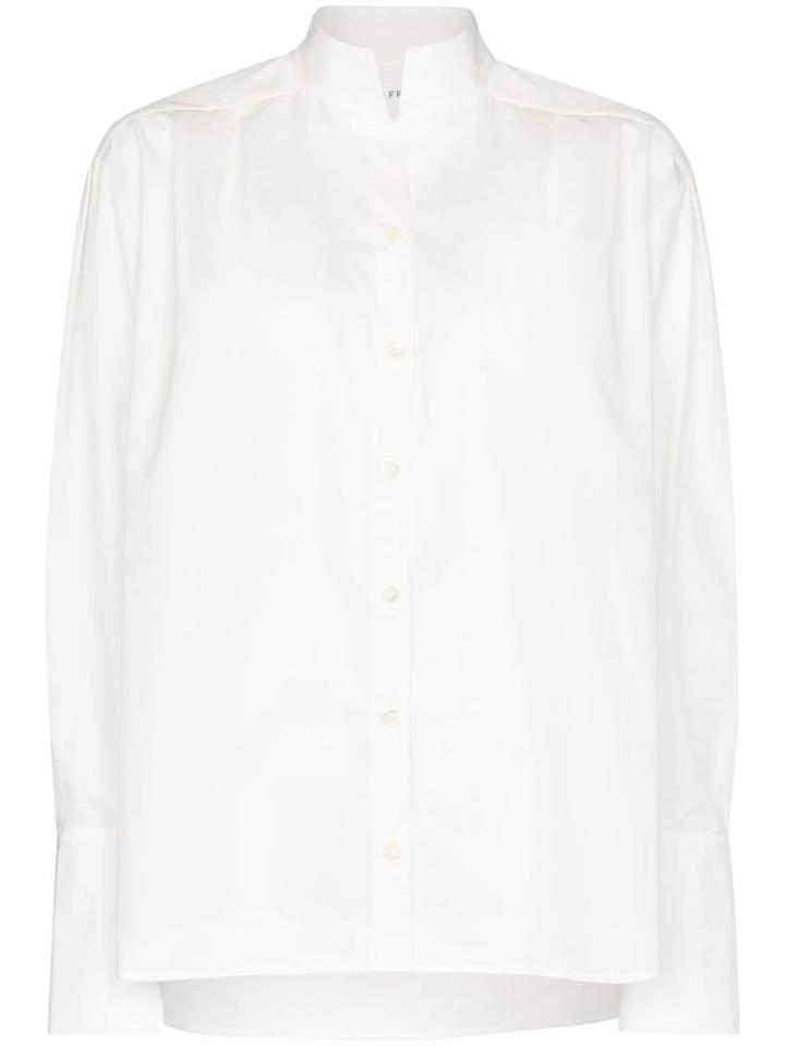 Frame Pleated Oversized Cotton Shirt - White