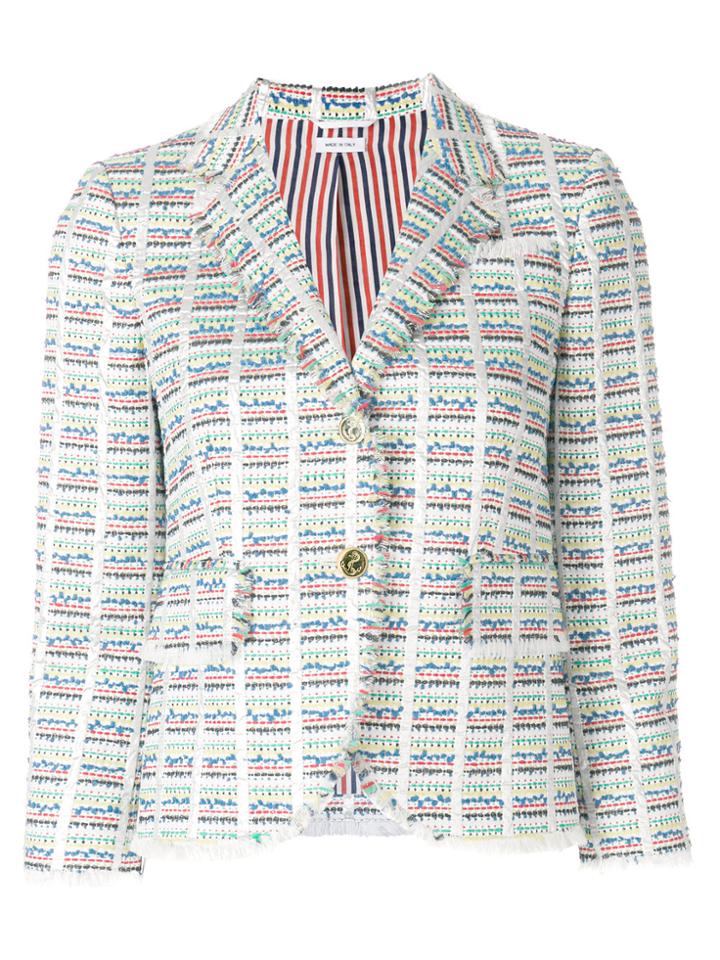 Thom Browne Checkered Tweed Jacket - Multicolour