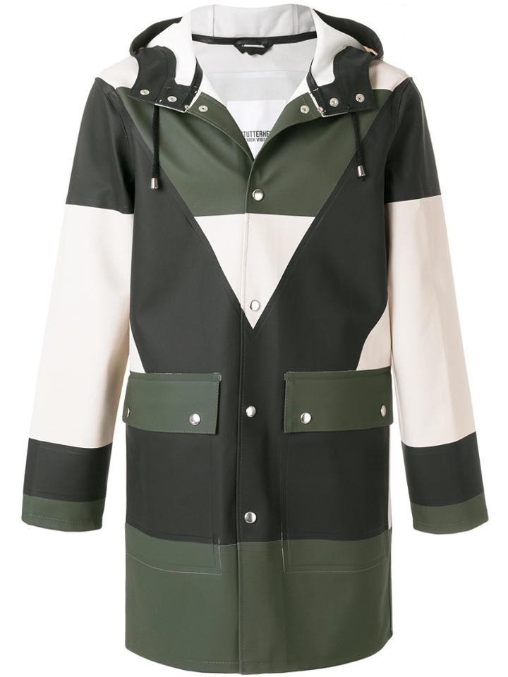 Henrik Vibskov Colour Block Buttoned Coat - Green