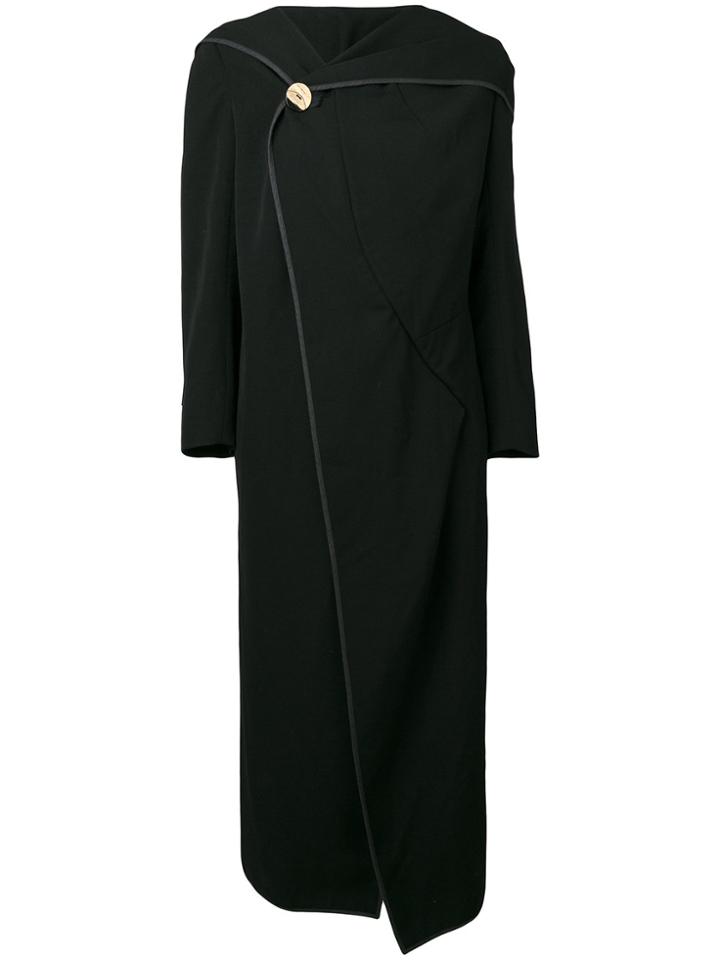 Comme Des Garçons Vintage Wrap Front Coat - Black