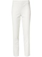 Josie Natori Slim-fit Trousers, Women's, Size: 10, White, Cotton/nylon/spandex/elastane
