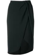 Pinko Front-slit Draped Skirt - Black