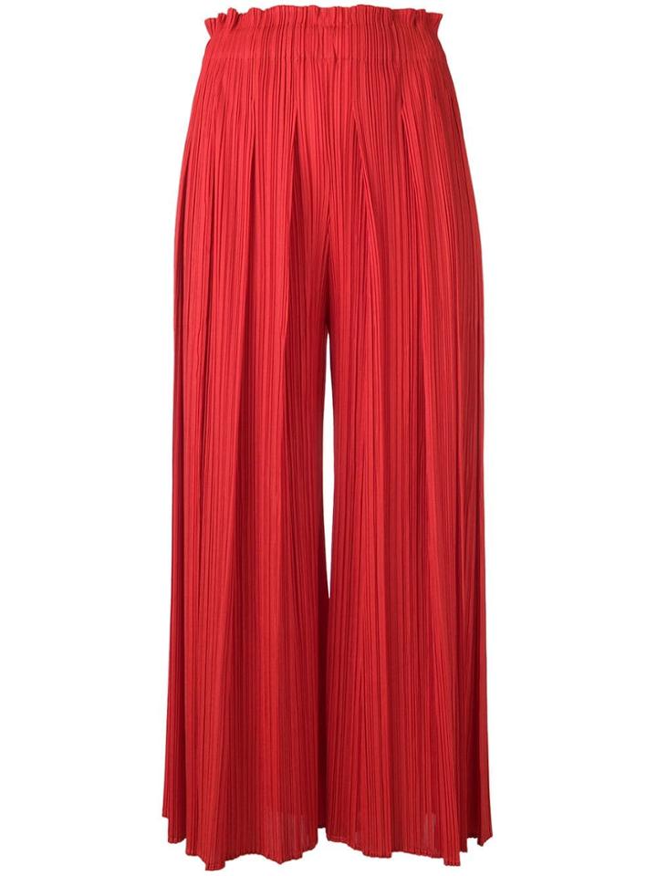 Pleats Please By Issey Miyake Plissé Wide-leg Trousers - Red