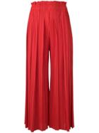 Pleats Please By Issey Miyake Plissé Wide-leg Trousers - Red