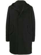 Harris Wharf London Hooded Single-breasted Coat - Black