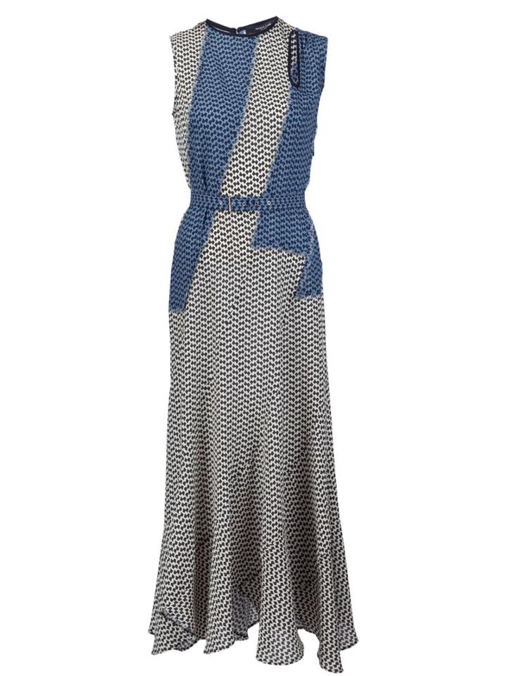 Derek Lam Patterned Belted Mid-length Dress