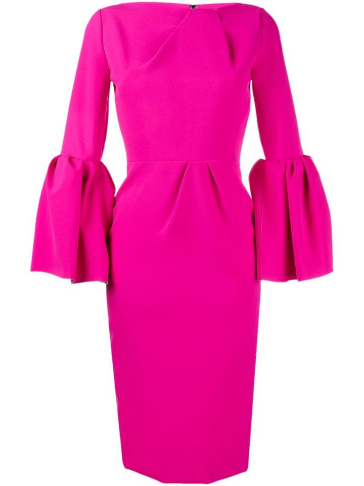 Roksanda Bell Sleeve Dress, Women's, Size: 6, Pink/purple, Polyester/spandex/elastane