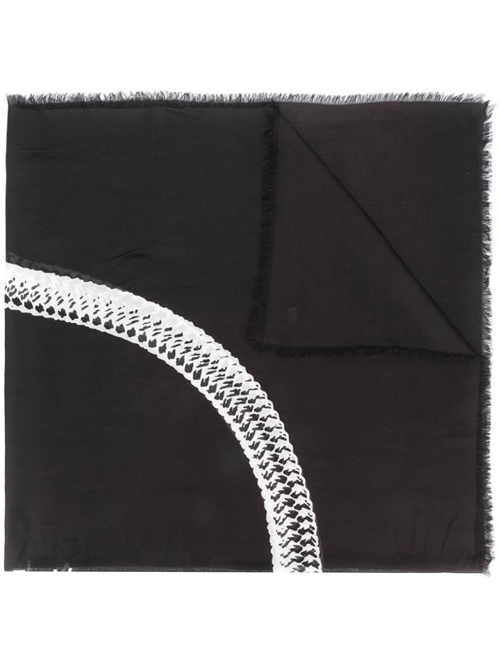 Alyx Snake Print Detail Scarf - Black