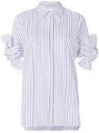 Victoria Victoria Beckham Striped Bow Sleeve Shirt - White