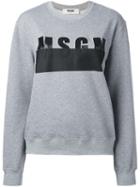 Msgm - Logo Print Sweatshirt - Women - Cotton/viscose - Xs, Grey, Cotton/viscose