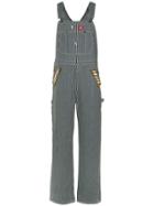 À La Garçonne Handpainted Denim Dungarees - Blue