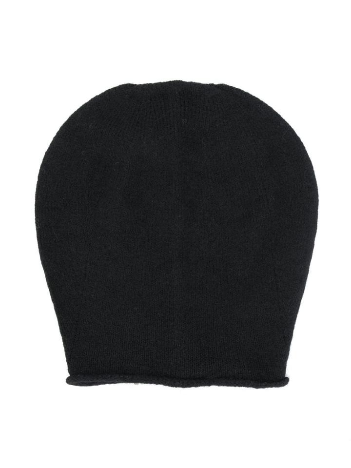 Anja Schwerbrock Teen Fine Knit Beanie Hat - Black