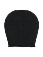 Anja Schwerbrock Teen Fine Knit Beanie Hat - Black