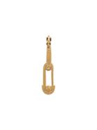 Northskull Skull Safety Pin Hoop Earring - Gold