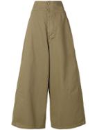 Labo Art Oversized Flared Trousers - Green