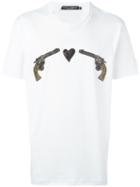 Dolce & Gabbana Beaded Gun T-shirt, Men's, Size: 50, White, Cotton