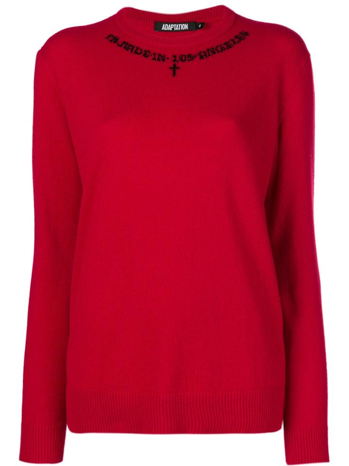 Adaptation Slogan Detail Jumper - Red