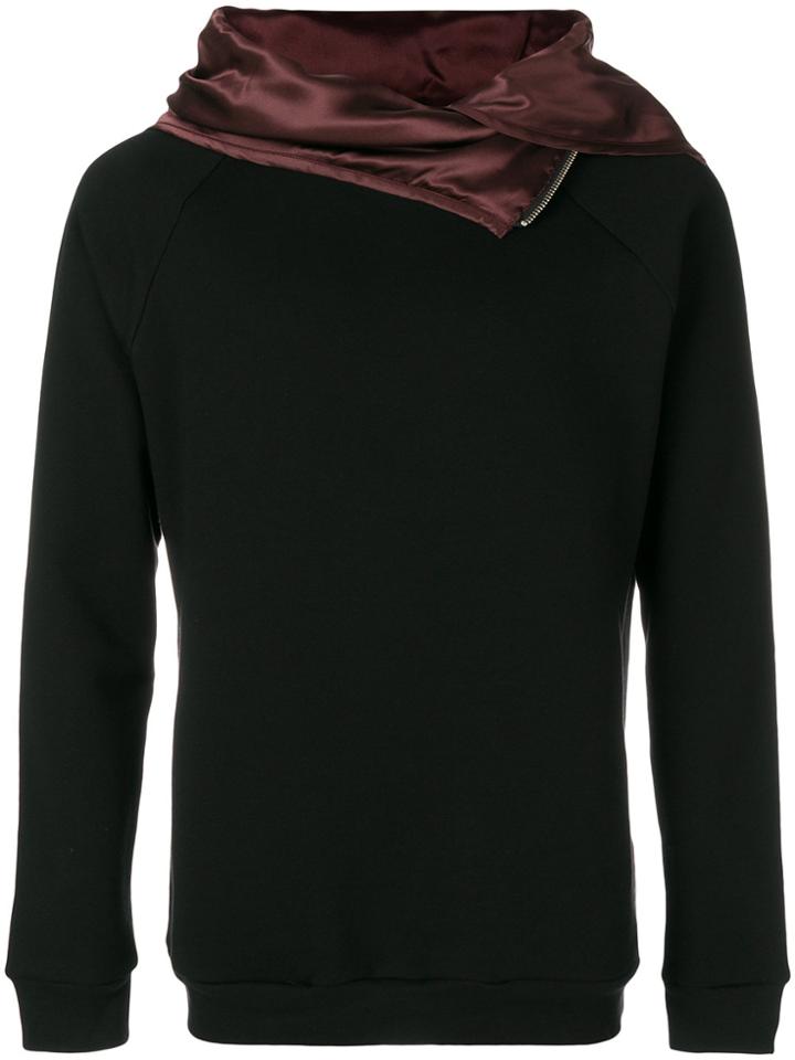 Unconditional Zip Funnel Neck Hoodie - Black