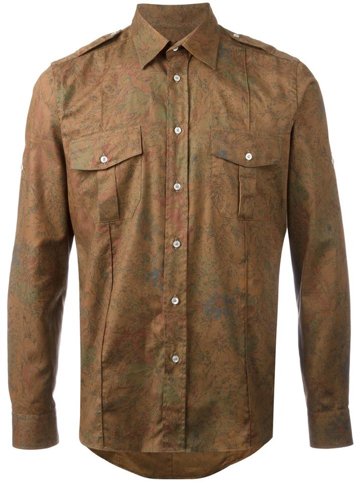 Etro - Floral Print Shirt - Men - Cotton - M, Brown, Cotton