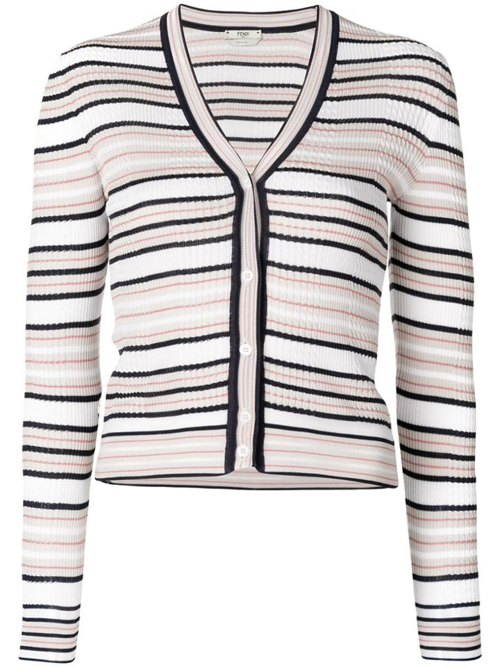 Fendi Striped Fitted Cardigan - Multicolour