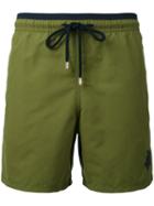Vilebrequin - Contrast Trim Swim Shorts - Men - Cotton/polyamide/polyester - Xl, Green, Cotton/polyamide/polyester