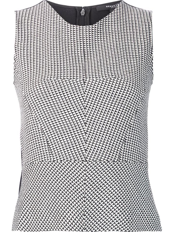 Derek Lam Sleeveless Patterned Top, Women's, Size: 44, White, Virgin Wool/polyimide