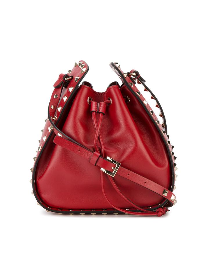 Valentino Valentino Garavani Rockstud Bucket Shoulder Bag - Red