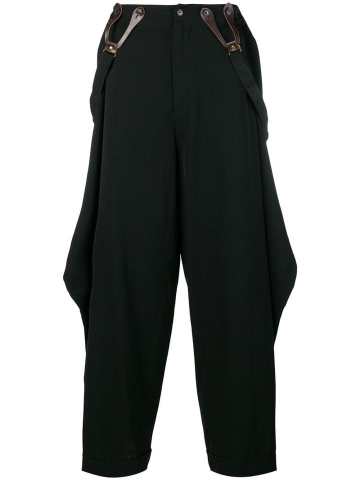 Jean Paul Gaultier Pre-owned Draped Suspender Trousers - Black
