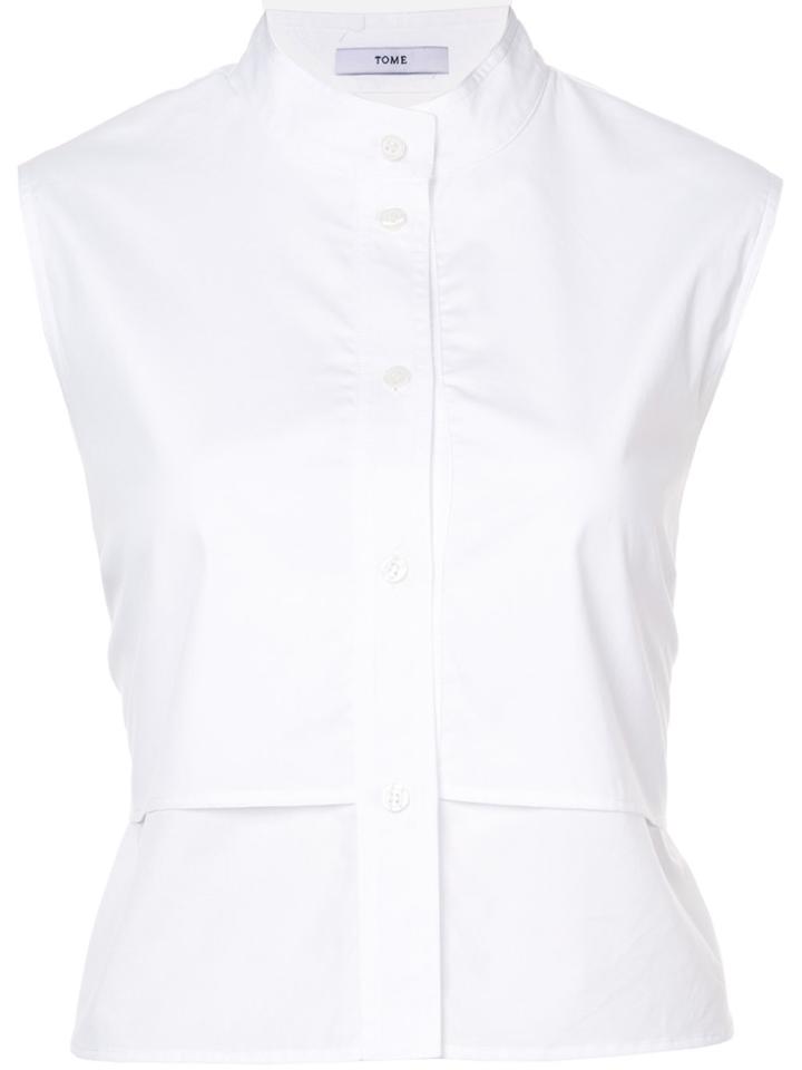 Tome Sleeveless Layered Shirt - White