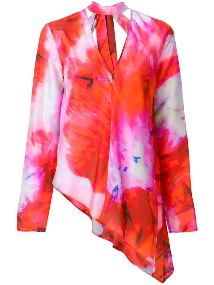 Msgm Floral Printed Loose Blouse - Multicolour