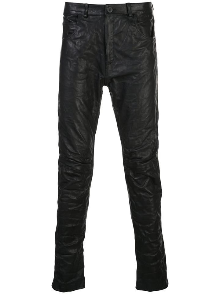 Poème Bohémien Leather Skinny Fit Trousers - Black