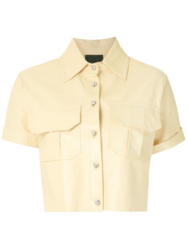 Andrea Bogosian Leather Cropped Shirt - Yellow