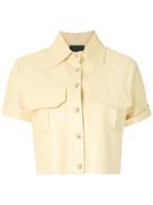 Andrea Bogosian Leather Cropped Shirt - Yellow