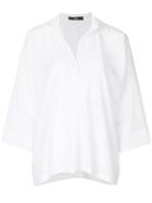 Steffen Schraut V-neck Collared Top - White