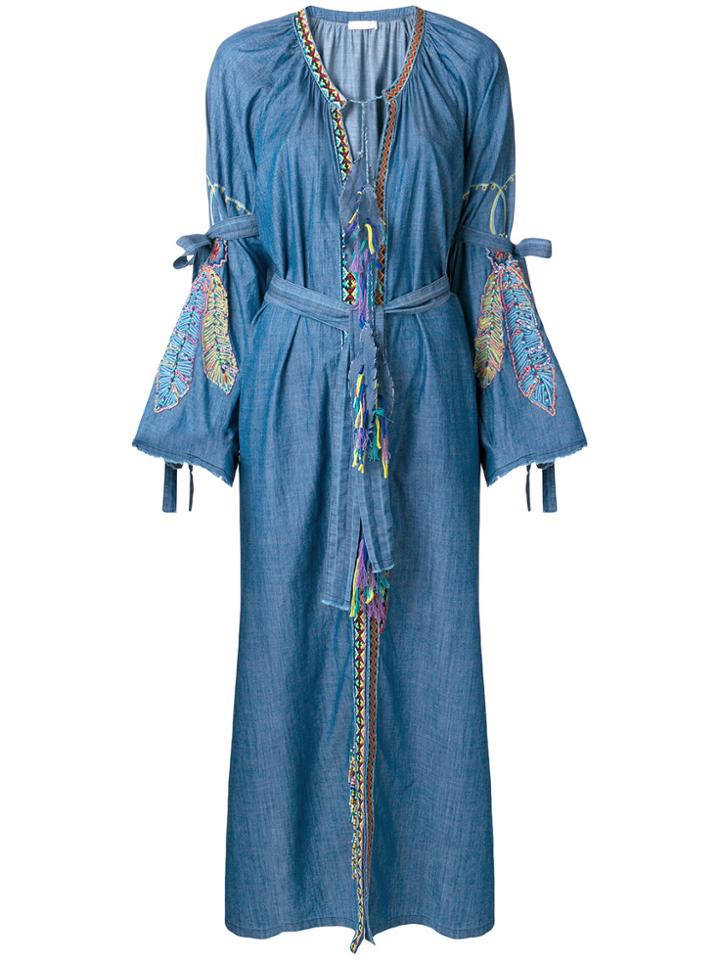 Anjuna Navajo Denim Kimono Coat - Blue