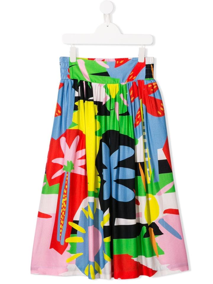 Stella Mccartney Kids Teen Palm Print Skirt - Blue