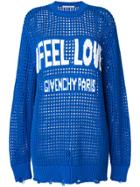 Givenchy Feel Love Slogan Logo Sweater - Blue