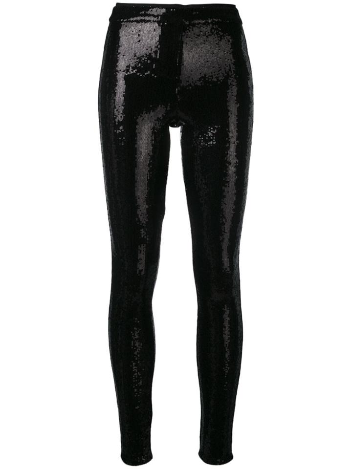 Alice+olivia Sequinned Skinny Trousers - Black
