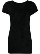 Yohji Yamamoto Asymmetric Button-embellished T-shirt - Black