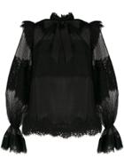 Zimmermann Puff Sleeve Lace Blouse - Black